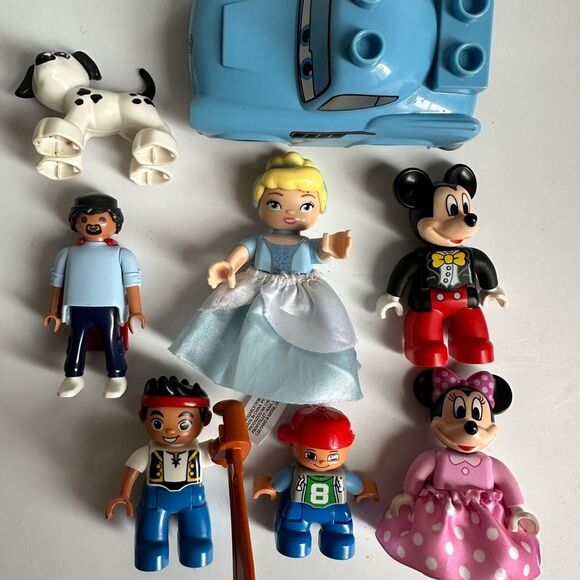 Vintage Disney Character Toy Blocks Duplo Figures, Mickey, Minnie, Cinderella - Picture 2 of 5